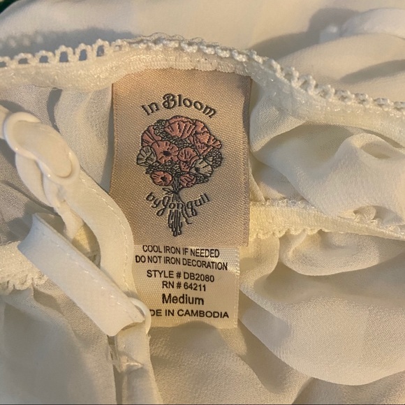 In Bloom Babydoll Slip Mini Dress White Floral Cottagecore Size Medium Angelcore - Picture 2 of 7